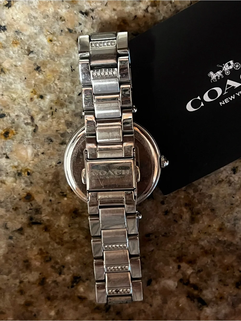 Coach Silver-Tone Crystal Accent Women's Watch